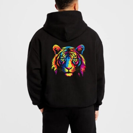 RAINBOW TIGER Printed Hoodie for Men