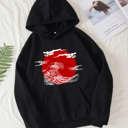 JAPANESE STYLE Printed Hoodie For Women