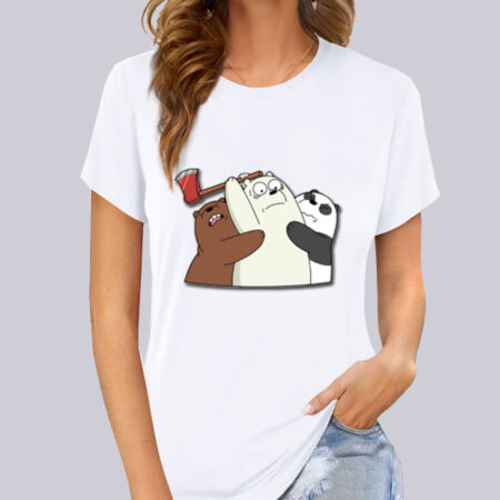 Bare Bears Printed T-Shirt for Women – Embrace Your Inner Bear