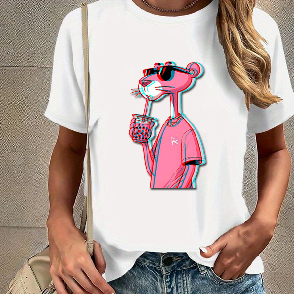 Pink Panther Printed T-Shirt for Women – Bring the Fun with Iconic Style